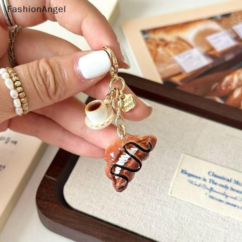 FashionAngel Sáng Tạo Độc Đáo Donut Bánh Mì Cà Phê Điện Thoại Quyến Rũ Dây Đeo Mặt Dây Chuyền Dây Mô Phỏng Đồ Chơi Thực Phẩm Móc Khóa Túi Phụ Kiện Quà Tặng VN