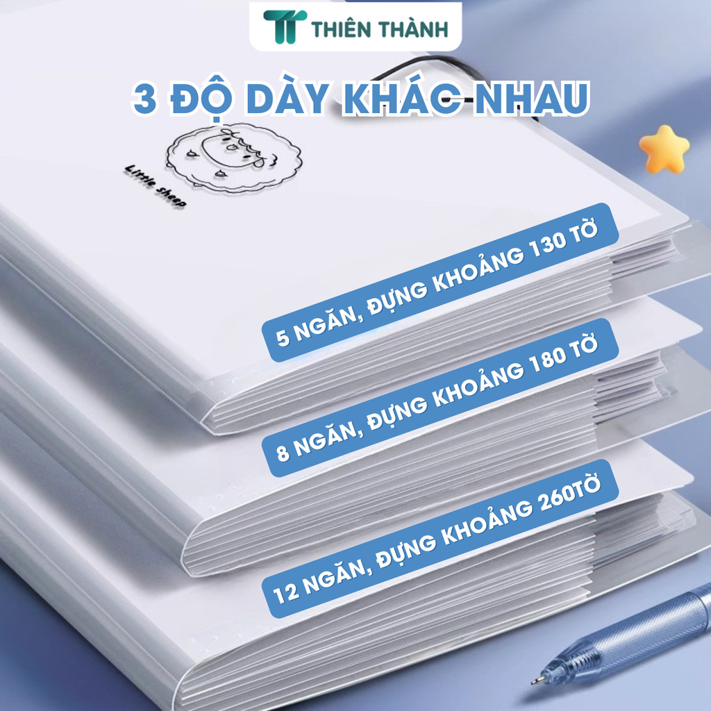 Túi Đựng Tài Liệu A4 Nhiều Ngăn – Cặp Kẹp Giấy Tờ, Bài Kiểm Tra Cho Học Sinh, Sắp Xếp Hồ Sơ Gọn Gàng