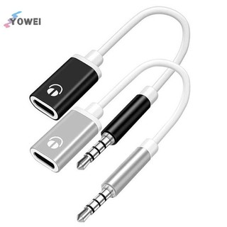YOWEI 3.5mm Công cộng sang Type C Tai nghe phẳng sang cáp chuyển đổi tròn cho kết nối tương tự với bộ chuyển đổi điện thoại di động VN