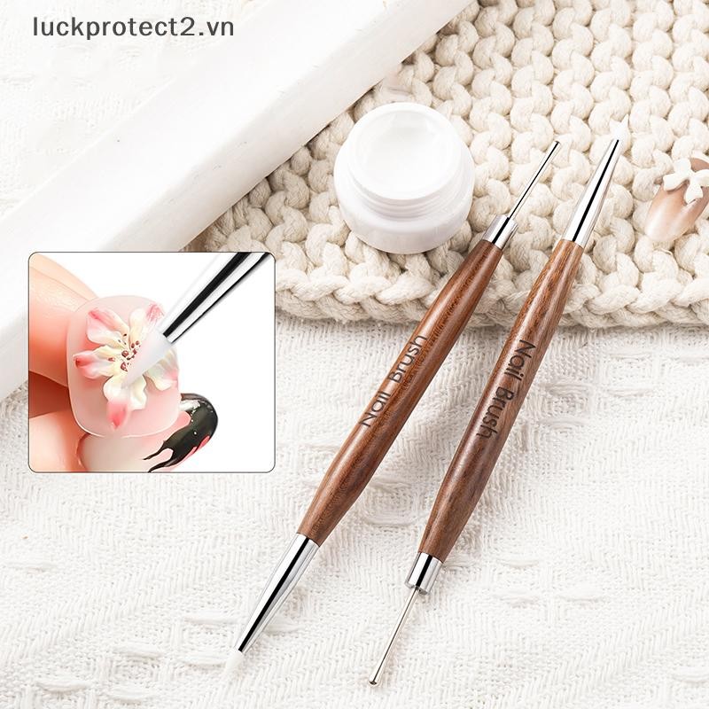 # luckpro # 1 / 5 Cái Bút ép silicon hai đầu Bàn chải vẽ tranh hoa Đồ dùng làm móng tay Khắc keo Diy Mẹo làm móng tay Công cụ nghệ thuật làm móng tay.