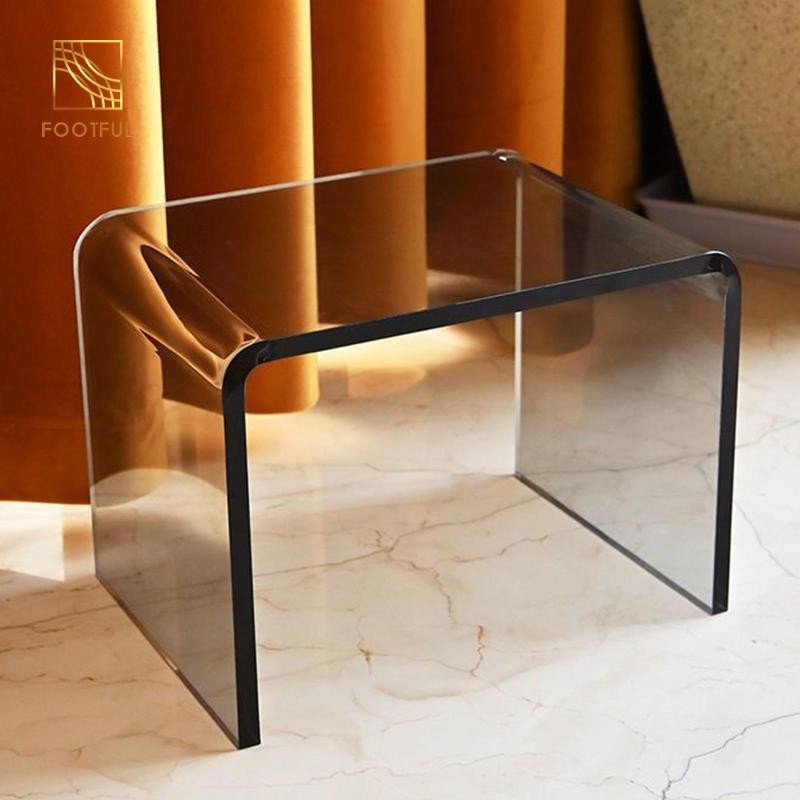 Footful  Bàn bên cạnh Acrylic Bàn đầu giường Hình chữ U Hình chữ nhật trong suốt Bàn trà Acrylic