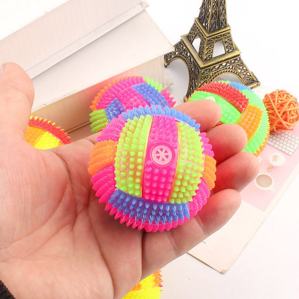 Đồ chơi bóng chó kêu làm sạch răng Bóng chó có đèn Led không thể phá hủy cho chó cỡ vừa và nhỏ