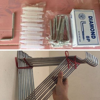 Móc treo lồng chim 30cm gắn tường làm bằng inox combo 5 chiếc