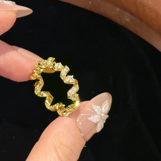 Châu Âu Mỹ ins Nhẫn Zircon Full Kim Cương Phong Cách Mới Nữ