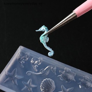 [savemoneyeveryday] Móng Tay Nghệ Thuật Khuôn Silicon Mềm Khuôn Conch 3D Silicon Khắc Phong Cách Đại Dương DIY Mẫu Thiết Kế Móng Tay Phụ Kiện Móng Tay Cho Salon [vn]