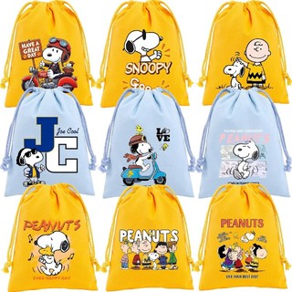 Túi dây rút Snoopy mới túi lưu trữ hoạt hình túi quà tặng túi vải sang trọng
