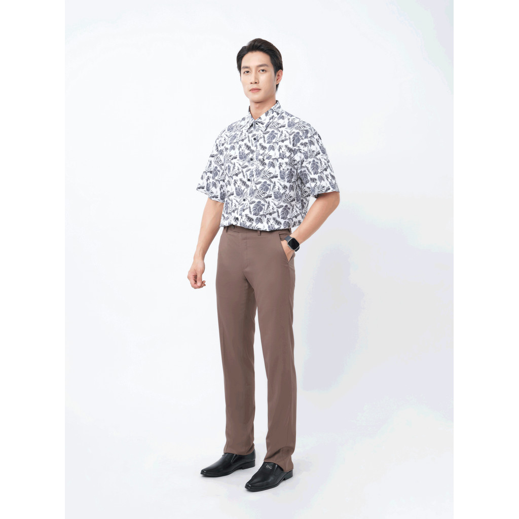 Sơ mi tay ngắn lai ngang VIETTIEN SMART CASUAL vải Bamboo phom REGULAR VT00000389