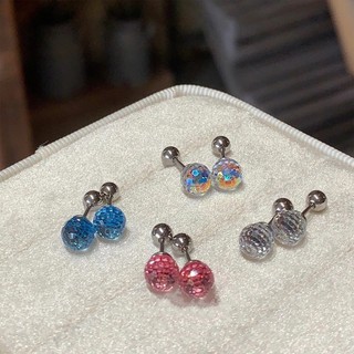 Bông Tai Nhiều Màu Sắc Disco Bóng Bong Titan Khuyên Tai Xoắn Ốc Bông Tai Nữ Không Gây Dị Ứng Loại Bỏ Bông Tai Mini Cho Học Sinh
