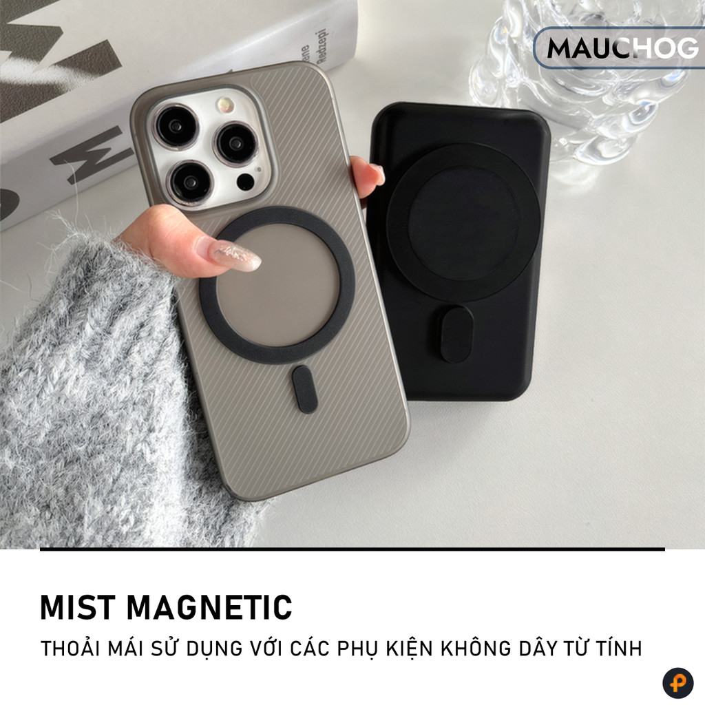 Ốp Lưng Siêu Mỏng Hỗ Trợ Sạc Không Dây Chống Trơn Trượt Cho Điện Thoại iPhone 17 Pro Max 16 15 14 13