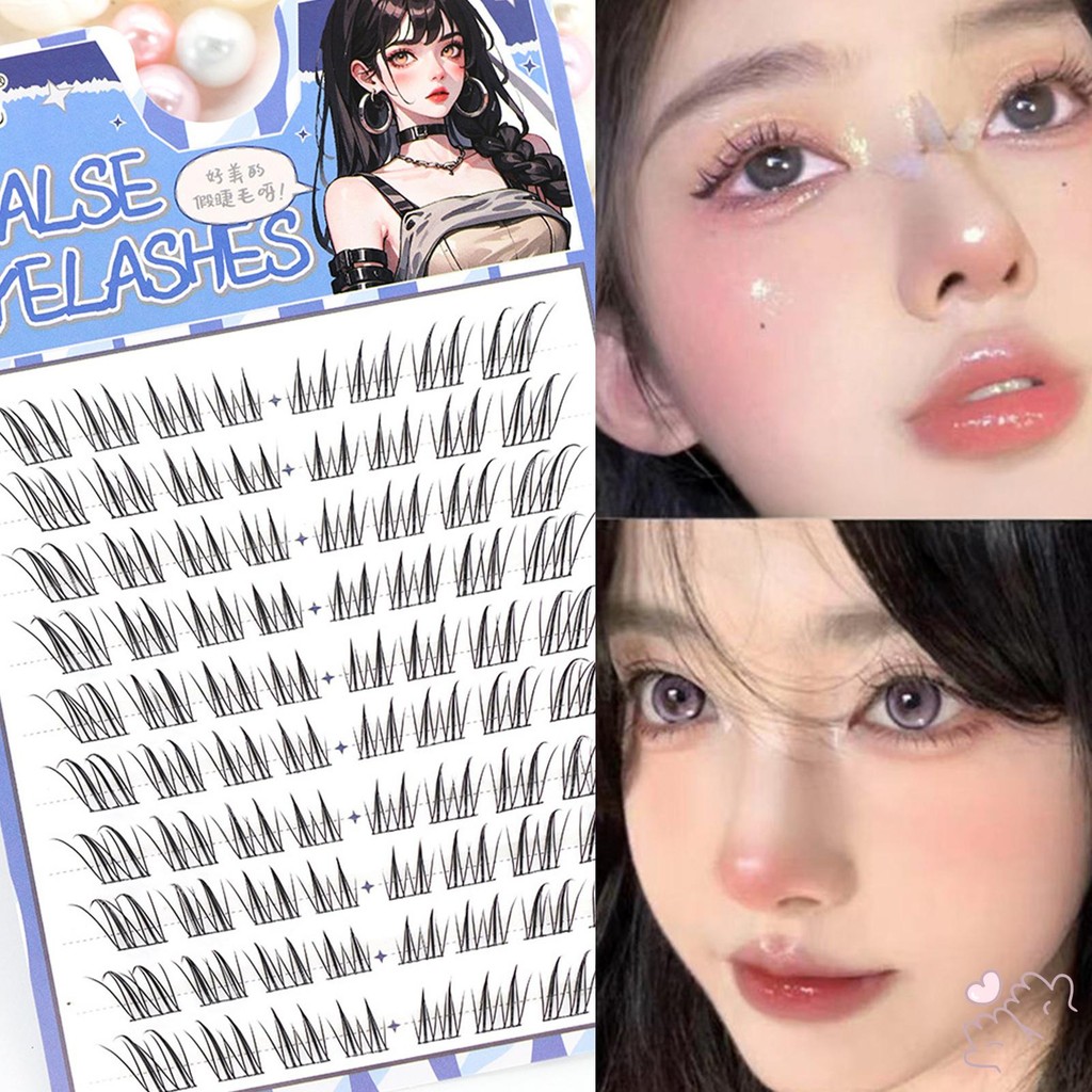7-12mm C Curl Lông Mi Giả Cụm Lông Mi Wispy Tự Nhiên Hoàn Hảo Cho Bé Gái Trang Điểm Mắt Ngủ
