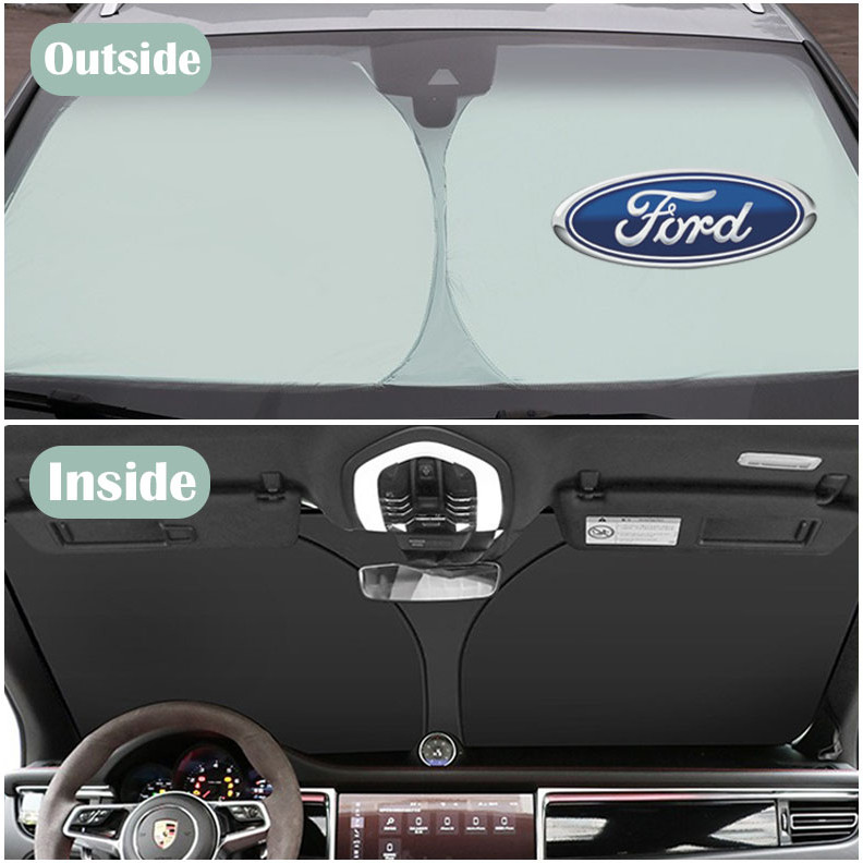Tấm che nắng có thể gập lại Ford Tấm che nắng Tấm che nắng ô tô Công cụ làm mát chặn tia cực tím cho Ranger Ecosport Focus 5d Kuga Fiesta T6 T7 T8 Lãnh thổ Everest Ka Fusion