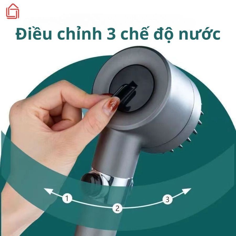 [HÀNG LOẠI 1] Vòi sen tăng áp ba chế độ áp suất cao, tích hợp bàn chải massage cơ thể