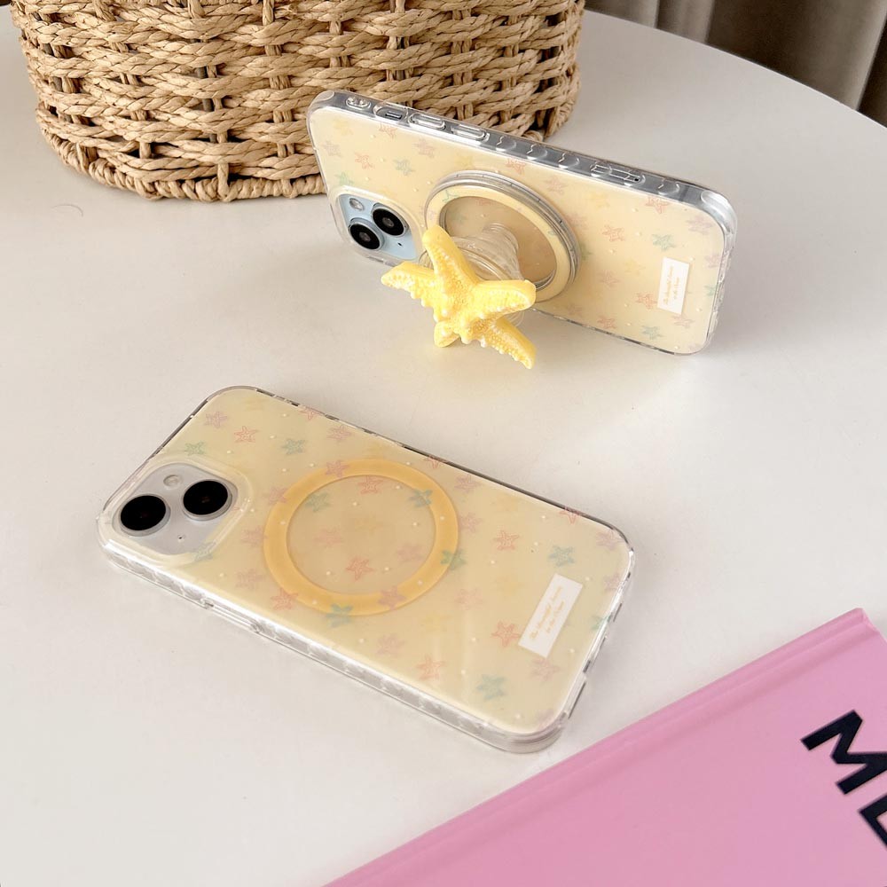 Ốp Lưng Cứng Tương Thích Với iPhone 13 13Pro 13ProMax 14 14Pro 14ProMax 15 15Pro 15ProMax 16 16Pro 16ProMax Ốp Nam Châm Họa Tiết Sao Biển