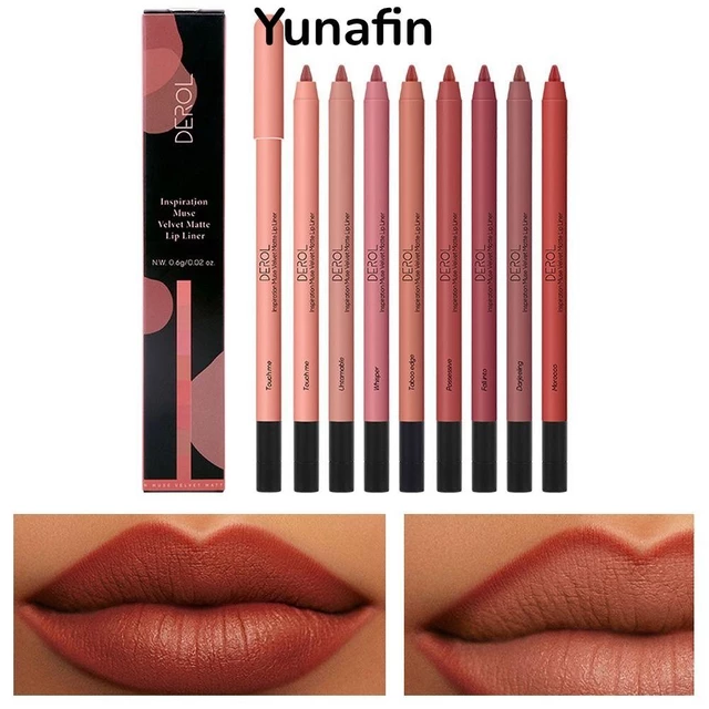 Bút chì kẻ môi YUNAFIN, Bút kẻ môi mờ chống thấm nước, Đường viền môi phác thảo tự nhiên Smooth Long Lasting Lip Liner