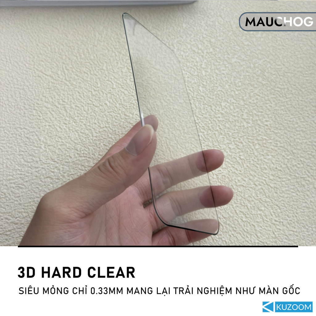 Kính Cường Lực Trong Suốt Chống Trộm Kuzoom Không Lẹm Viền Cho Điện Thoại iPhone 17 Pro Max 16 15 14