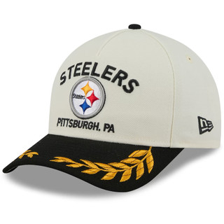 Pittsburgh Steelers New / Era 2025 NFL Draft 9FORTY A-Frame Mũ có thể điều chỉnh - CreamBlack [Mới] Mũ chống nắng thể thao ngoài trời thời trang Unisex AA