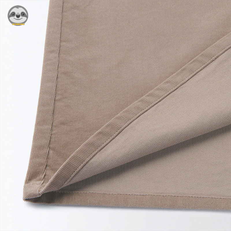 Phong cách Nhật Bản Phong cách Muji / Nút vải nhung co giãn dành cho nữ Dây kéo Váy dài vừa phải / Micro-Elastic Casual Slimmer Look Commuter Suit Váy