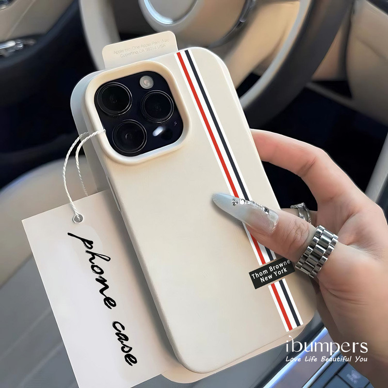 ibumpers Ốp Điện Thoại iPhone Họa Tiết Sọc Sang Trọng Đơn Giản Cho IPhone 16 15 14 12 13 11 Pro Max IP 7 8 Plus X XS XR Ốp Lưng Mỏng Silicon Mềm Da Họa Tiết