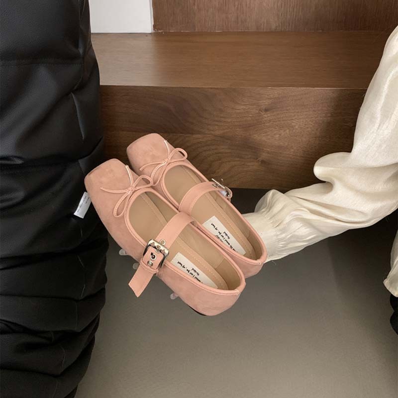 🔥Còn hàng🔥Giày bệt nữ sang chảnh Giày búp bê nữ mũi vuông nông gót thấp(size35-42)