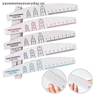 [savemoneyeveryday] 1 Cái Móng Tay Bằng Gỗ Nửa Trăng Chống Mài Mòn Giấy Nhám Đôi Với Quy Mô Tập Tin Móng Tay Dụng Cụ Đánh Bóng [vn]