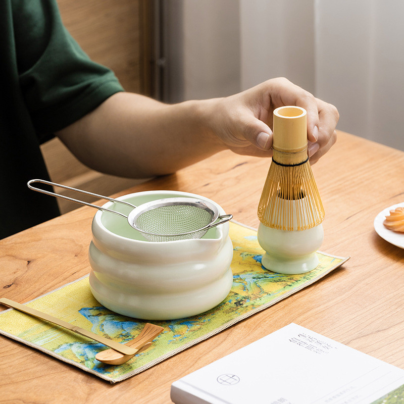 Bộ trà Matcha Bộ 7 món đánh trà Nhật Bản Bát Matcha Trà Whisky Hộp quà tặng Bộ máy xay sinh tố Matcha trong nhà Cửa hàng đồ uống Phụ kiện dụng cụ làm trà