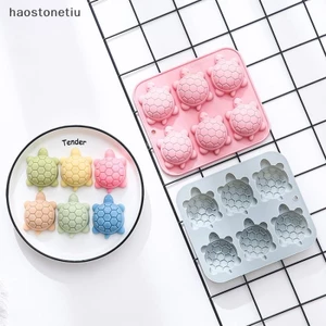 HA 6 Liên Tục Hình Rùa Khuôn Silicon Hoạt Hình Rùa Chocolate Khuôn Kẹo Pudding Khay Handmade Xà Phòng Bánh Khuôn n