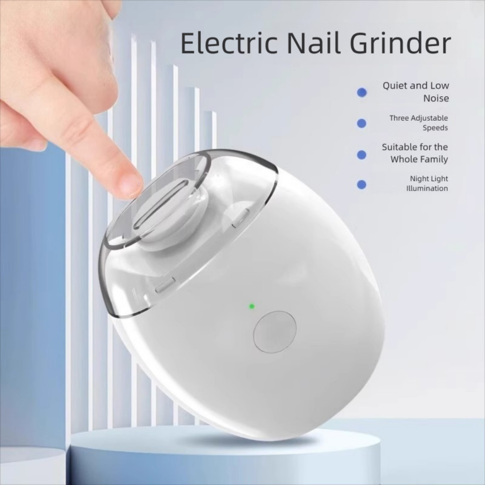 Máy mài móng 2 trong 1 sạc lại, tông đơ cắt móng tự động mini có đèn LED, chăm sóc móng