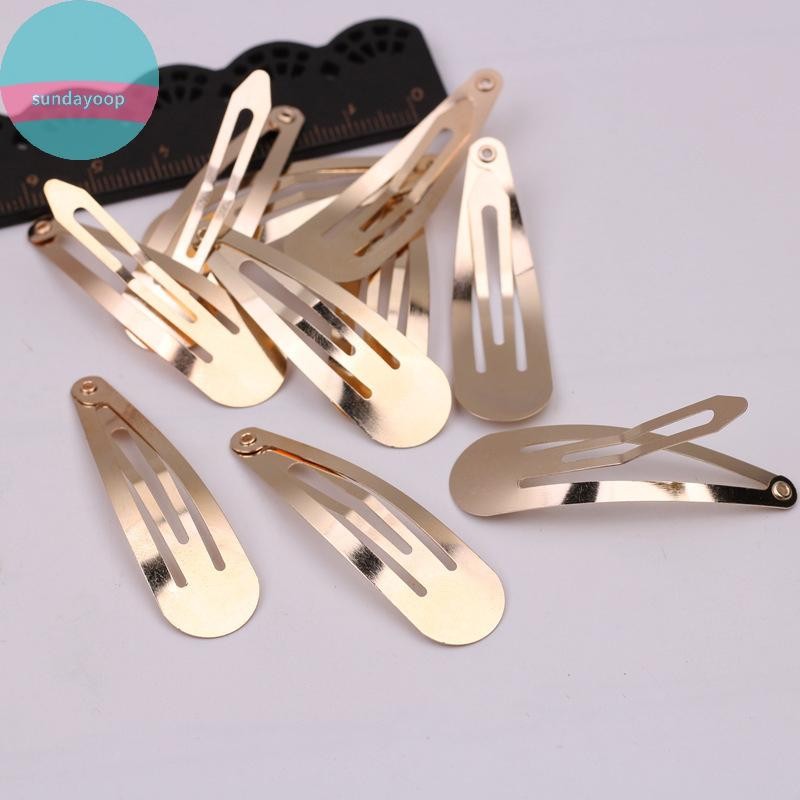 Sund 50 Chiếc Đơn Giản Kim Loại Kẹp Tóc Bạc Vàng Đen BB Phụ Kiên Tự Làm Handmade Cho Bé Gái
