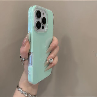 Ốp điện thoại hai lớp Dopamine Jelly màu trơn cho iPhone16 15 14 13 12 11 Pro Max Bảo vệ Camera chống sốc Vỏ mềm chống rơi
