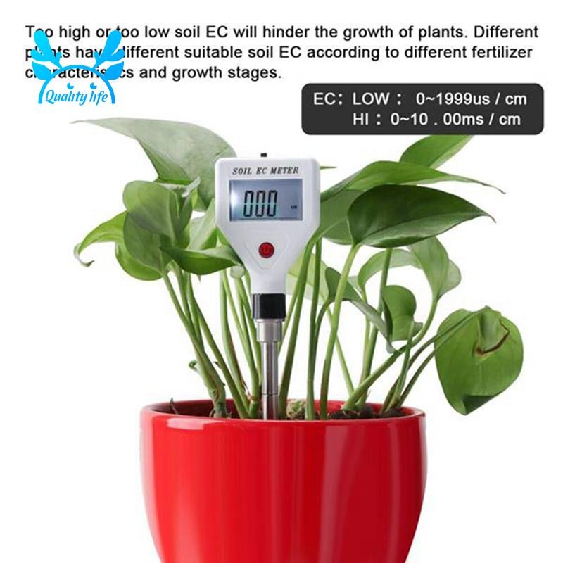 Kiểm tra độ dẫn điện Trồng cây trong chậu Máy đo EC Máy dò nông nghiệp hoa và thực vật -Trắng