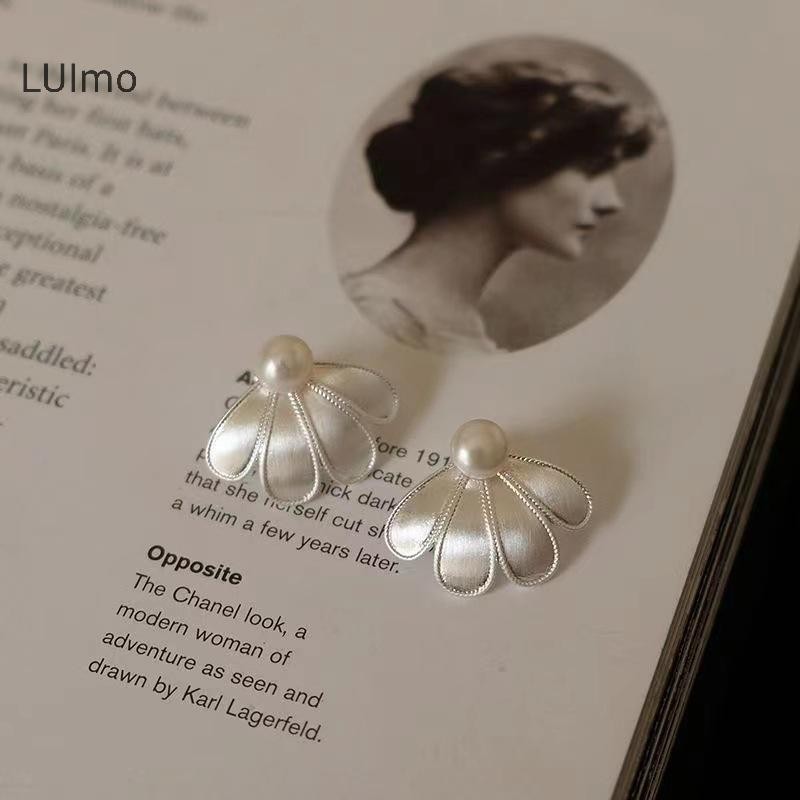 LUImo Một Đôi Cánh Hoa Ngọc Trai Tùy Chỉnh Bông Tai Nữ, Trang Sức Thời Trang Sang Trọng Nhẹ, Phụ Kiện Tối Giản SBS