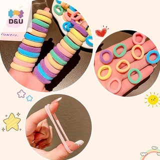 Pufangstar 100 Chiếc Cơ Bản Nhiều Màu Sắc Nylon Ealstic Tóc Trẻ Em Bé Gái Đuôi Ngựa Giá Đỡ Dây Scrunchie Cao Su Mũ Tóc VN