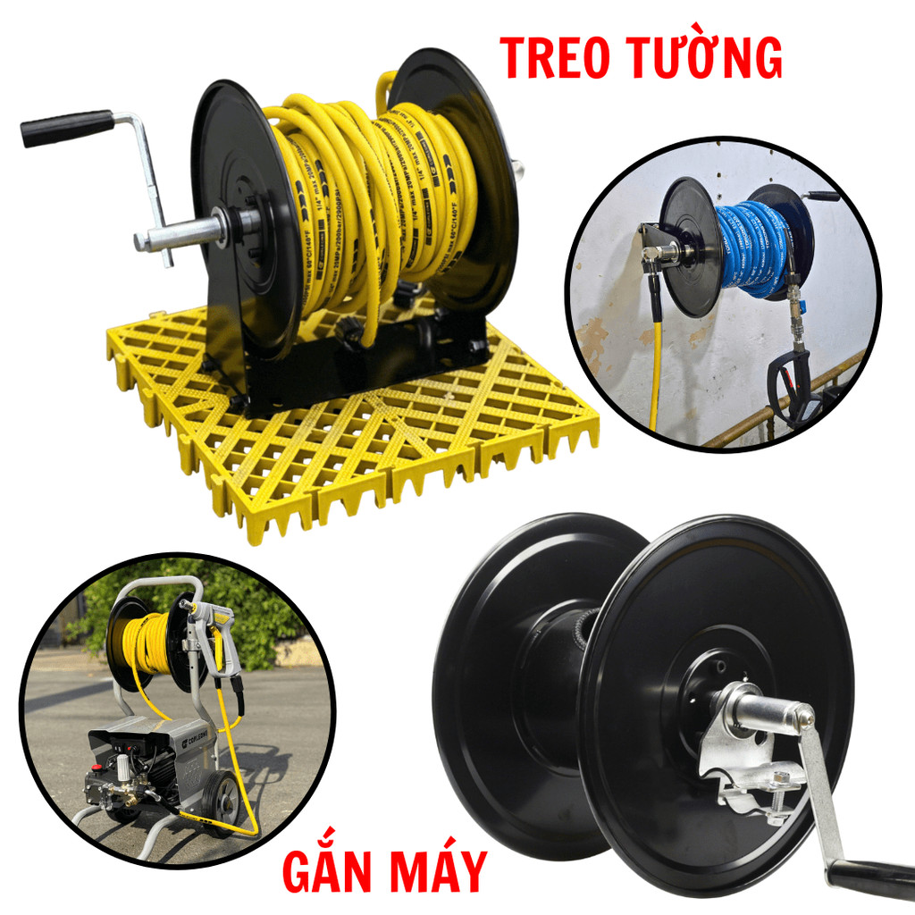 Khung Rulo Cuộn Dây Cao Áp Gắn Máy Rửa Xe Hoặc Treo Tường | Trục Inox ...