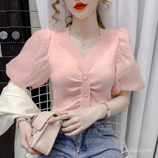 Áo blouse đan hiện đại Filipiniana cho phụ nữ, cổ vuông, tay phồng, áo blouse Barong