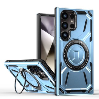 Dành cho Samsung Galaxy S25 Ultra / S24 Plus / S23 FE Ốp điện thoại từ tính Giá đỡ vòng PC cứng Mặt sau TPU mềm Cạnh chống trượt Vỏ mỏng chống sốc