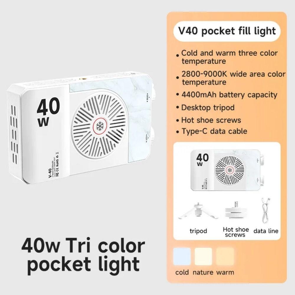 Đèn máy ảnh LED FUHUIOT RGB, Đèn Video LED Mini 40W 2800-9000K, Chế độ FX 8 có thể điều chỉnh đa chức năng có đèn chụp ảnh bỏ túi ba chân Studio ảnh