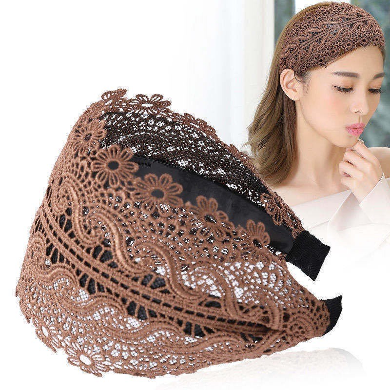 Băng Đô Quấn Tóc Ren Rộng Phong Cách Dân Tộc Với Họa Tiết Hoa Vải Mềm Mại Cho Phụ Kiện Tóc Thời Trang
