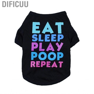 Dificuu Máy Spring và Summer Dog T -Shirt Máy mặc áo sơ mi có thể giặt được màu đen với chữ thoải mái (3XL)