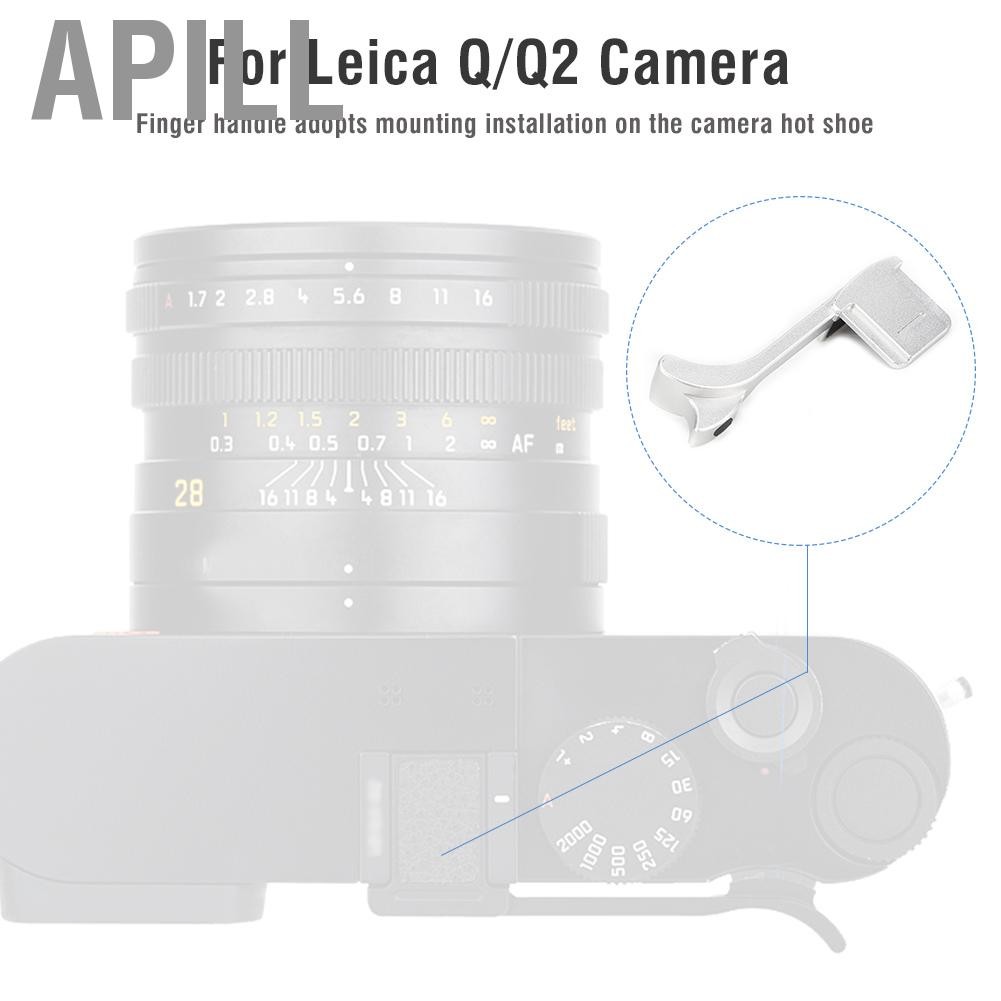 Apill Máy ảnh Apill-VN Tonysa Grip Grip Silver Aluminium Alloy Finger Tay cầm phụ kiện cho Leica Q/Q2
