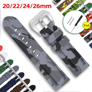 Dây đeo đồng hồ silicon đầy màu sắc 20mm 22mm 24mm 26mm Dây đeo đồng hồ cao su Ngụy trang Dây đeo cổ tay Dây đeo đồng hồ Thay thế đa năng Nam Nữ Vòng tay thể thao chống thấm nước