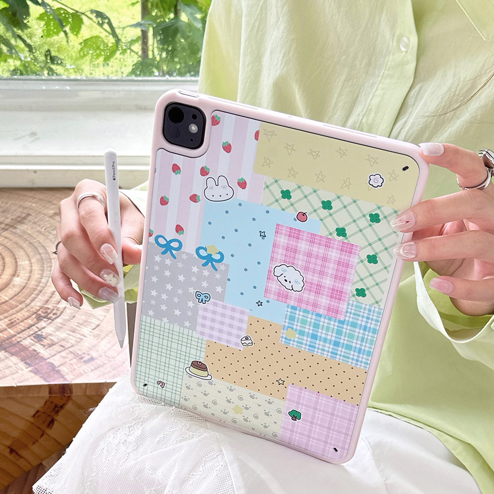 Vỏ Acrylic Cứng Tuya Bunny Puppy Cover Cho Mini6 Mini7 A17Pro IPad 5 6 7 8 9 10 11 A16 Air 2 3 4 5 6 Air 11 M2 Pro10.5 10.2 "Pro11 2018 2020 2021 2022 M4 Pro13 2024 2025