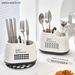 {YAN} Hộp đựng dao kéo dụng cụ nhà bếp với 2 ngăn Hộp đựng đồ dùng bằng bạc Đũa và thìa đựng đồ bằng phẳng {ya}
