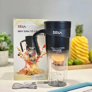Máy Xay Sinh Tố Cầm Tay Mini SEKA – Xay Được Đá, Dung Tích 470ml,Công Suất 150W Pin 4000mAh, Lưỡi SUS304