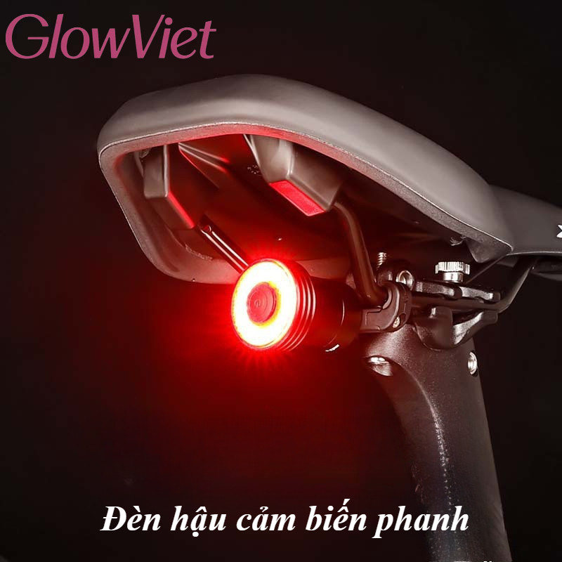 Đèn hậu LED xe đạp sạc USB, đèn cảnh báo đi đêm, Chống Nước IPX6, Tích Hợp đèn Phanh Cảnh Báo An