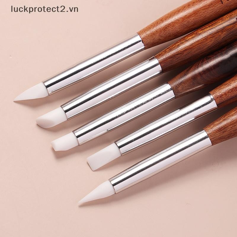 # luckpro # 1 / 5 Cái Bút ép silicon hai đầu Bàn chải vẽ tranh hoa Đồ dùng làm móng tay Khắc keo Diy Mẹo làm móng tay Công cụ nghệ thuật làm móng tay.