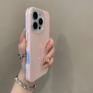 Ốp điện thoại hai lớp Dopamine Jelly màu trơn cho iPhone16 15 14 13 12 11 Pro Max Bảo vệ Camera chống sốc Vỏ mềm chống rơi