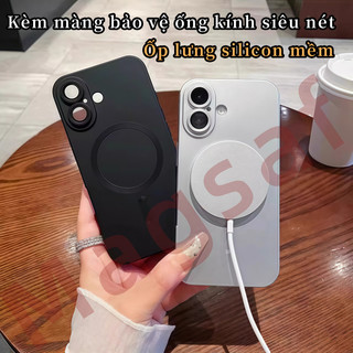 Ốp lưng iPhone silicone mềm, chống sốc, bảo vệ camera, hỗ trợ từ tính cho iPhone 11 12 13 14 15 16 17 Pro Max 17 Air