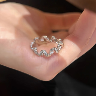 Châu Âu Mỹ ins Nhẫn Zircon Full Kim Cương Phong Cách Mới Nữ