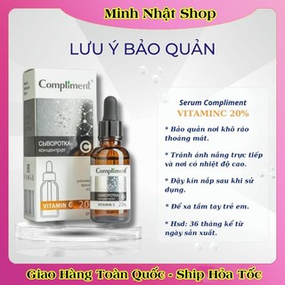 Serum Compliment 20% Vitamin C dưỡng trắng, mờ thâm, căng bóng da 27ml của Nga