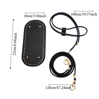 GUSTAVA 3 Cái / bộ Đáy Túi Dài, Đáy Thủ Công DIY Cho Túi Dệt Kim, Túi Móc Da PU Thời Trang Dây Rút Túi Khóa Chữ D
